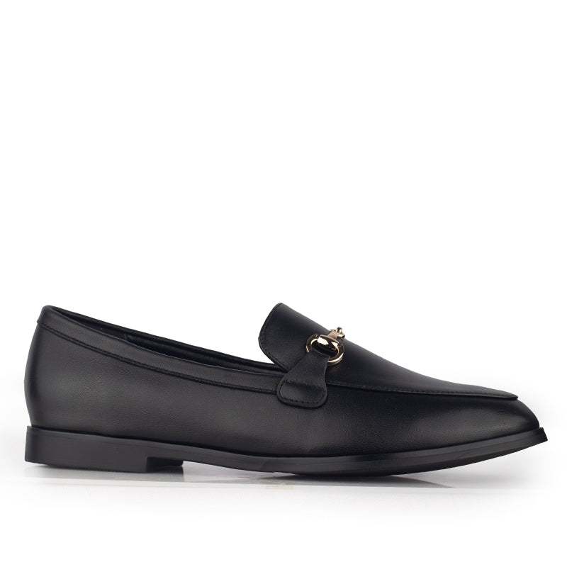 Sepatu Flat Casual Formal Loafer Moccasin Wanita Gino Mariani Fana Black