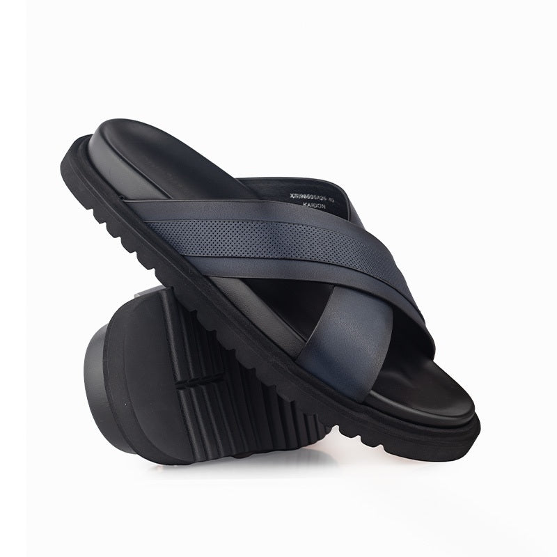 Sandal Kulit Pria Gino Mariani Kaidon Navy