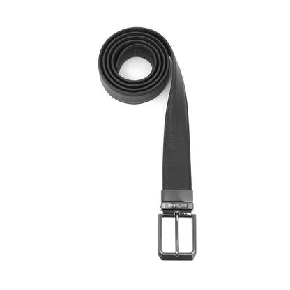 Gino Mariani Elwood Buckle Belt Kulit Pria Black/Coffee