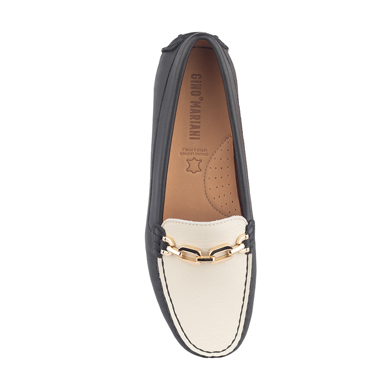 Sepatu Casual Wanita Loafer Moccasin Gino Mariani Elma Black