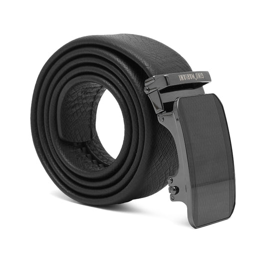 Gino Mariani Elroy Buckle Belt Kulit Pria Black