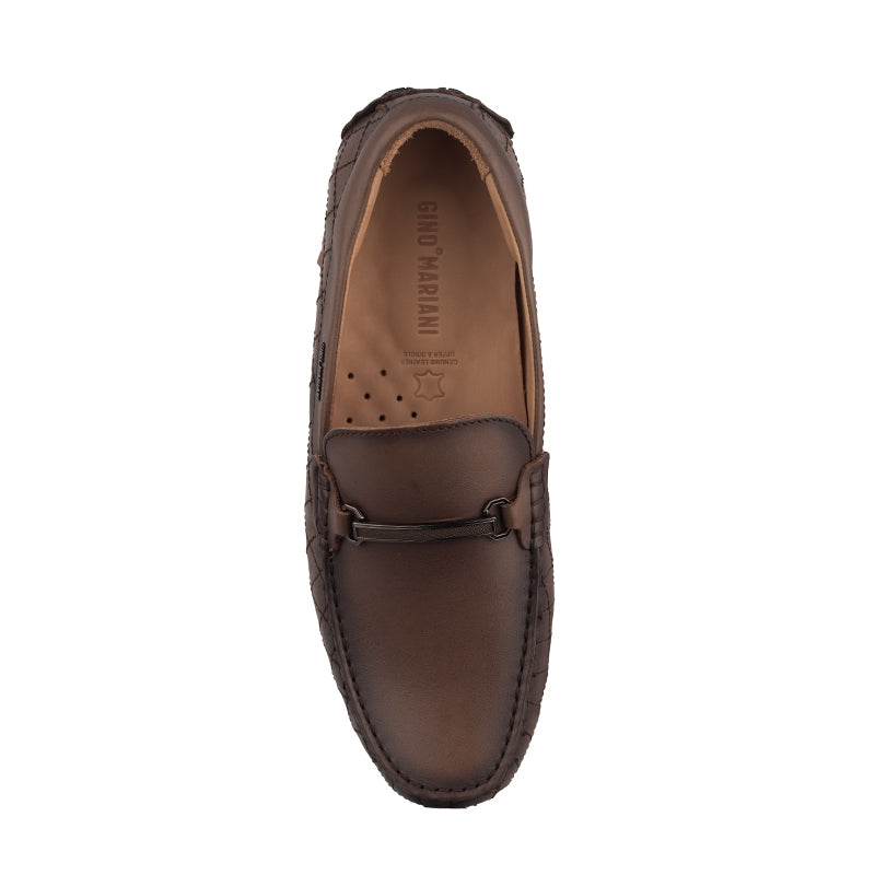 Sepatu Casual Pria Loafer Moccasin Gino Mariani Bartoli 11 Dark Brown