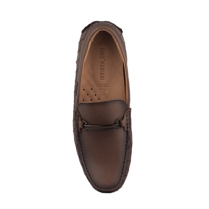 Sepatu Casual Pria Loafer Moccasin Gino Mariani Bartoli 11 Dark Brown
