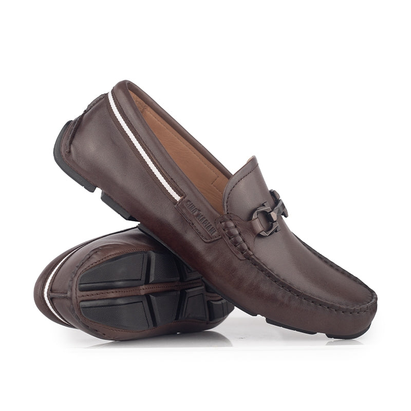 Sepatu Casual Pria Loafer Moccasin Gino Mariani Bartoli 12 Dark Brown