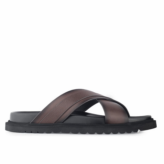 Sandal Kulit Pria Gino Mariani Kaidon Coffee