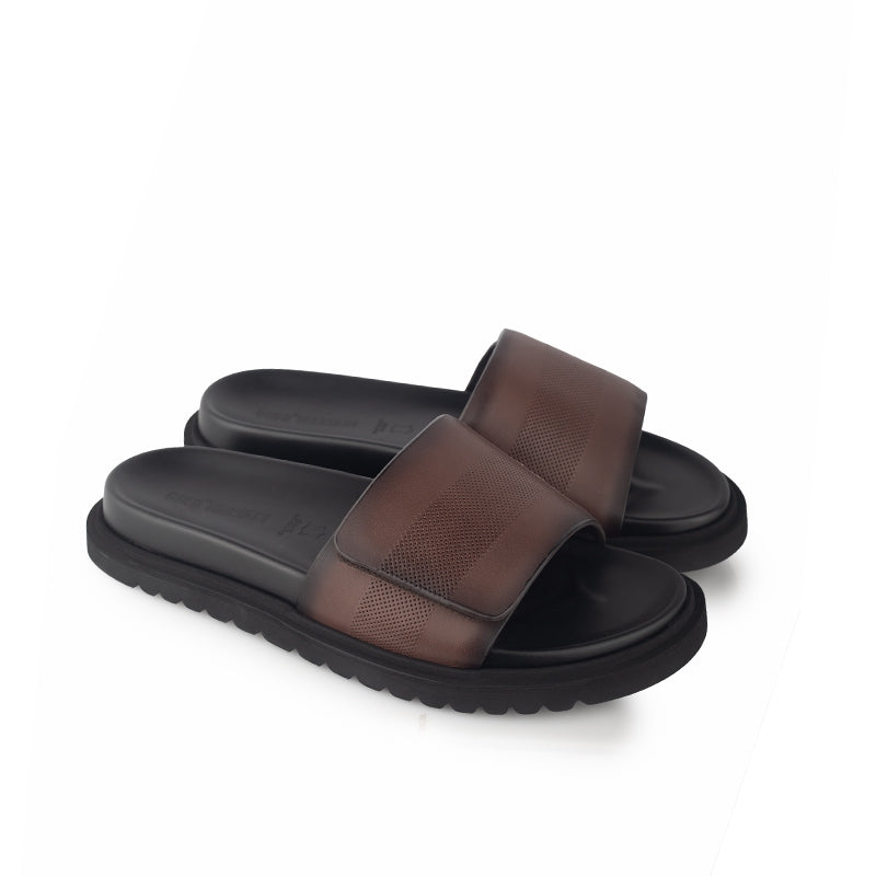 Sandal Kulit Pria Gino Mariani Kairos Coffee