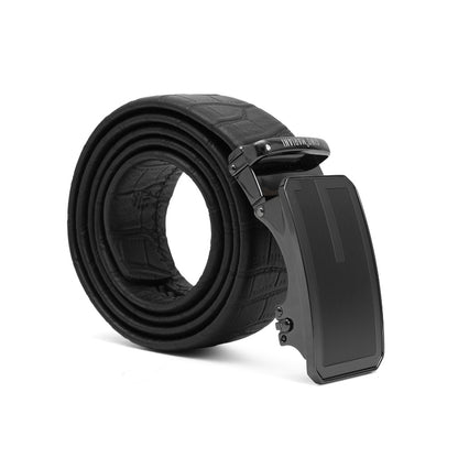 Gino Mariani Elvis Buckle Belt Kulit Pria Black