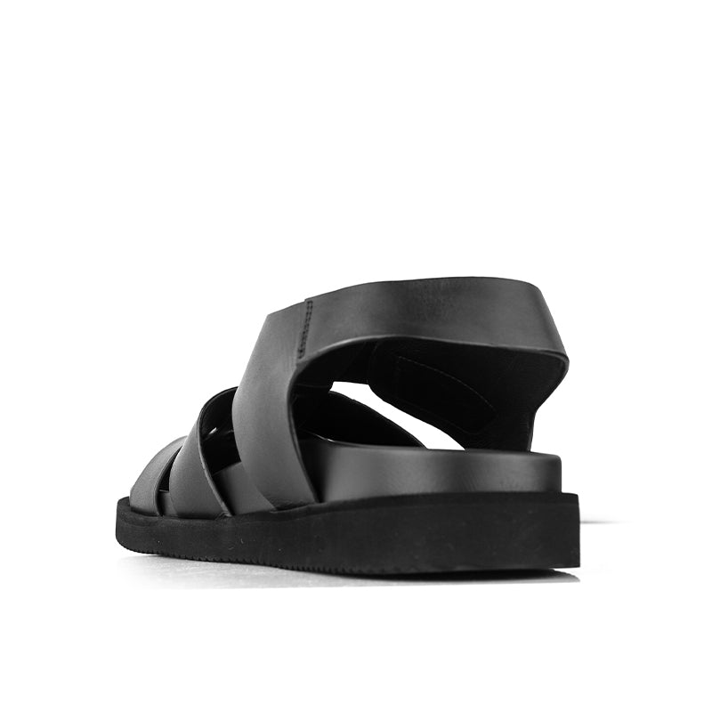 Sandal Fisherman Kulit Casual Pria Gino Mariani Ilgaz Black