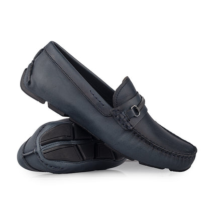 Sepatu Casual Pria Loafer Moccasin Gino Mariani Bartoli 10 Navy