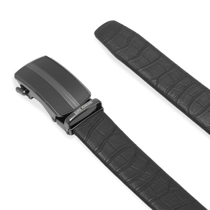 Gino Mariani Elwin Buckle Belt Kulit Pria Black