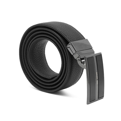 Gino Mariani Elkan Buckle Belt Kulit Pria Black/Coffee