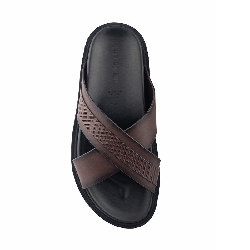 Sandal Kulit Pria Gino Mariani Kaidon Coffee