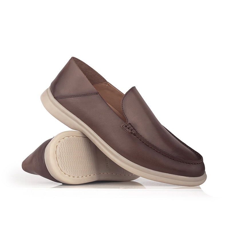 Sepatu Pria Casual Loafer Moccasin Gino Mariani Edison 5 Brown