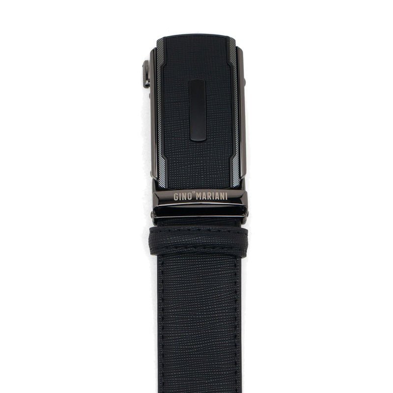 Gino Mariani Fantino Buckle Belt Kulit Pria Black
