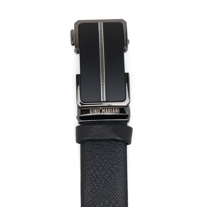 Gino Mariani Feliz Buckle Belt Kulit Pria Black