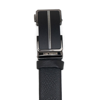 Gino Mariani Feliz Buckle Belt Kulit Pria Black