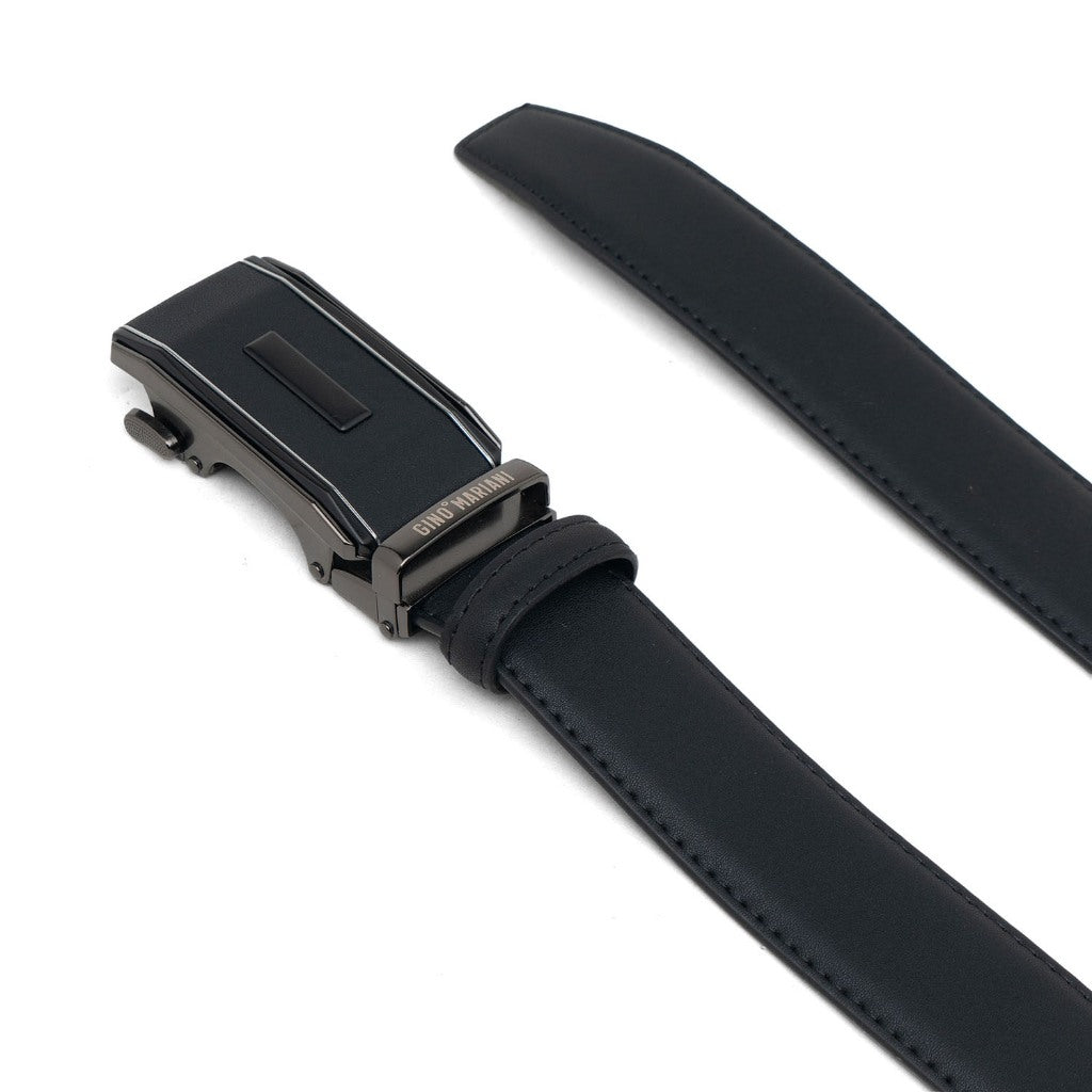 Gino Mariani Filberto Buckle Belt Kulit Pria Black