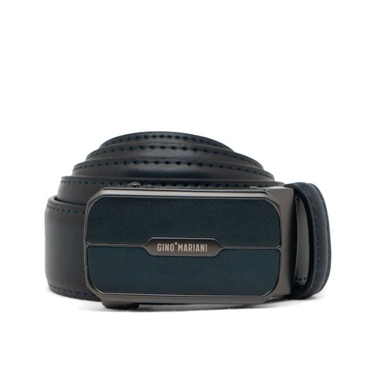 Gino Mariani Firmino Buckle Belt Kulit Pria Navy