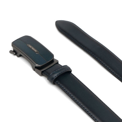 Gino Mariani Firmino Buckle Belt Kulit Pria Navy