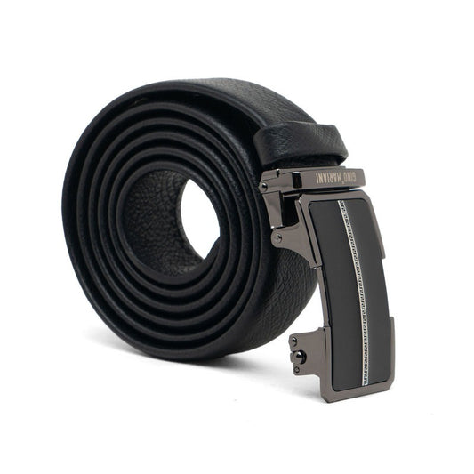 Gino Mariani Feliz Buckle Belt Kulit Pria Black