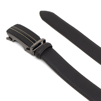 Gino Mariani Franz Buckle Belt Kulit Pria Coffee