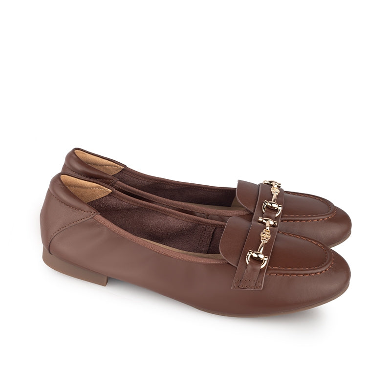 Sepatu Ballet Flats Wanita Gino Mariani Graziana Brown