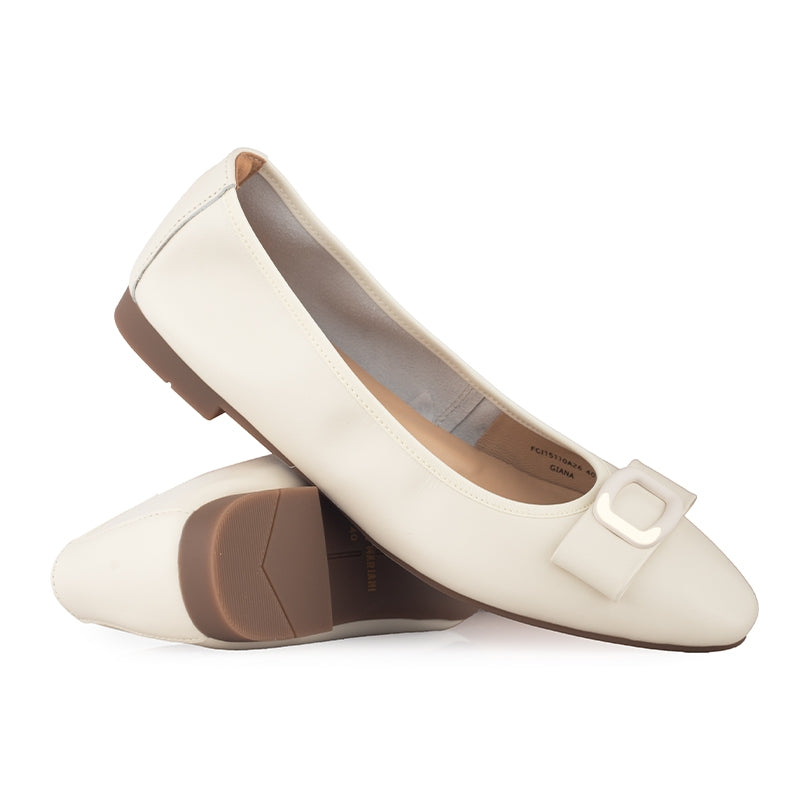 Sepatu Ballet Flats Wanita Gino Mariani Giana White