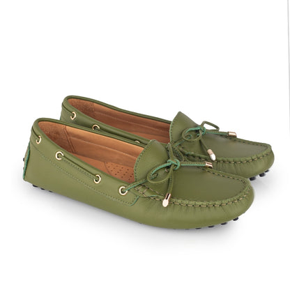 Sepatu Casual Wanita Loafer Moccasin Gino Mariani Ellen Green