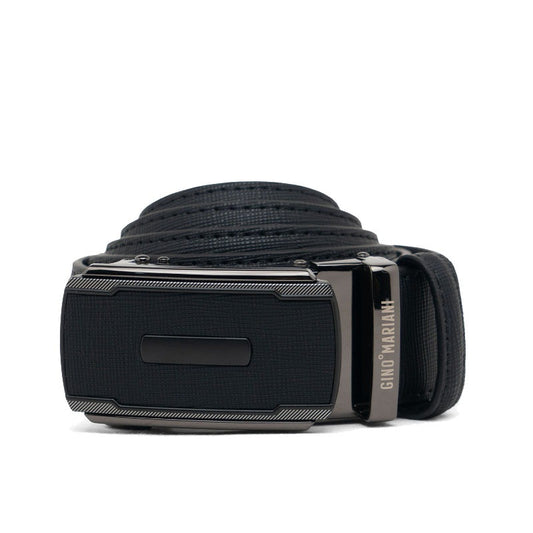 Gino Mariani Fantino Buckle Belt Kulit Pria Black