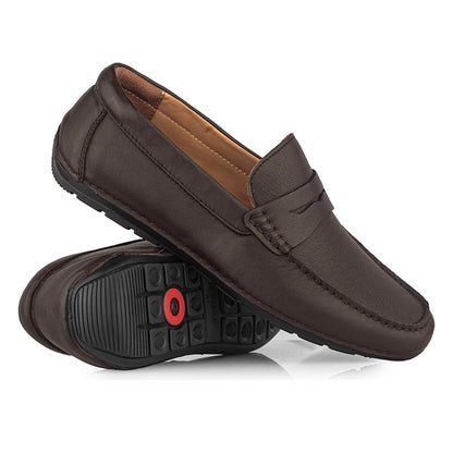 Sepatu Casual Pria Loafer Moccasin Gino Mariani Brogan Brown