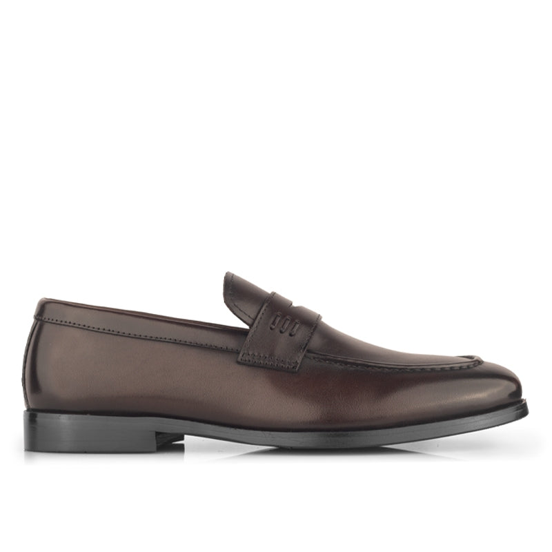 Sepatu Kulit Pria Pantofel Formal Gino Mariani Borion Brown