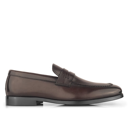 Sepatu Kulit Pria Pantofel Formal Gino Mariani Borion Brown