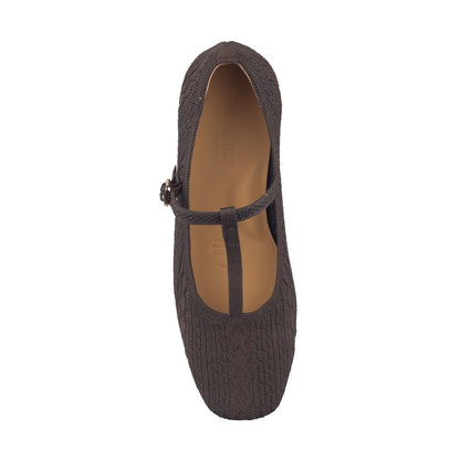 Sepatu Flats Knit Wanita Gino Mariani Gabriela Dark Brown