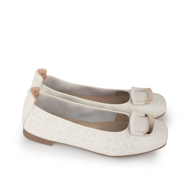 Sepatu Ballet Flats Wanita Gino Mariani Halina Off White