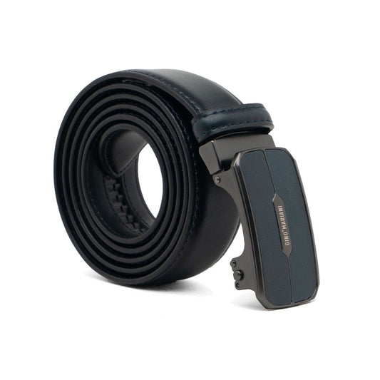 Gino Mariani Firmino Buckle Belt Kulit Pria Navy