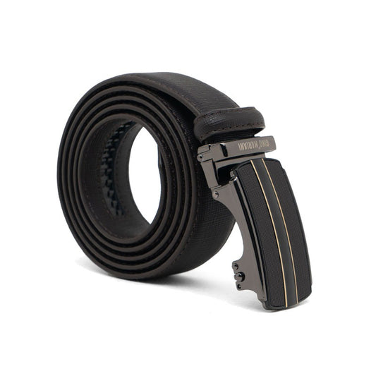 Gino Mariani Franz Buckle Belt Kulit Pria Coffee