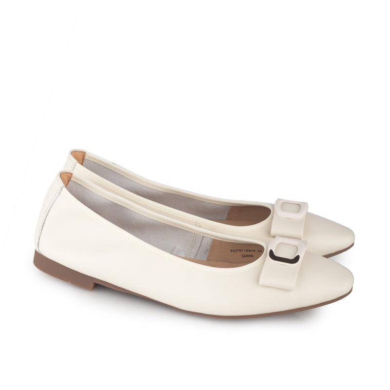 Sepatu Ballet Flats Wanita Gino Mariani Giana White