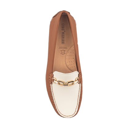Sepatu Casual Wanita Loafer Moccasin Gino Mariani Elma Brown