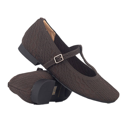 Sepatu Flats Knit Wanita Gino Mariani Gabriela Dark Brown