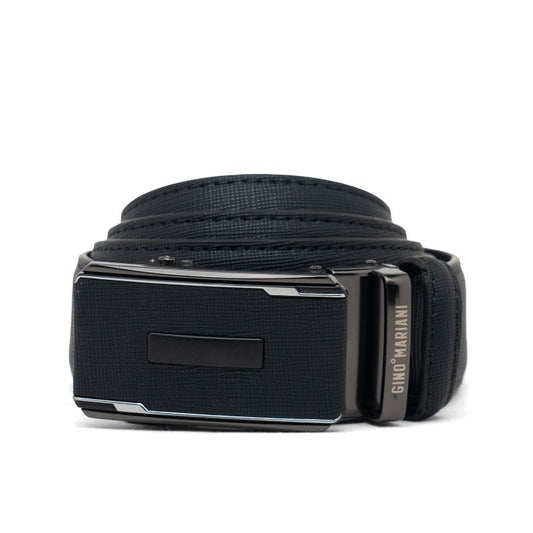 Gino Mariani Fiero Buckle Belt Kulit Pria Black