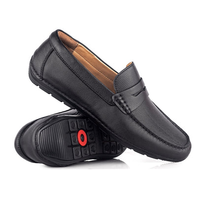 Sepatu Casual Pria Loafer Moccasin Gino Mariani Brogan Black
