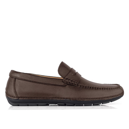Sepatu Casual Pria Loafer Moccasin Gino Mariani Brogan Brown