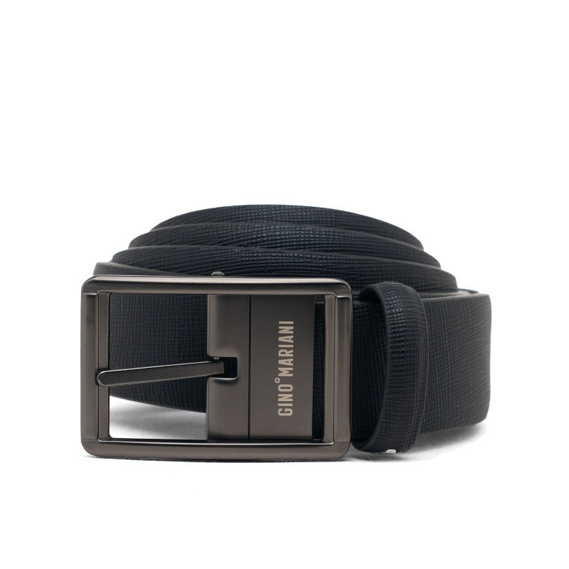 Gino Mariani Favio Buckle Belt Kulit Pria Black