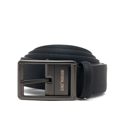 Gino Mariani Favio Buckle Belt Kulit Pria Black