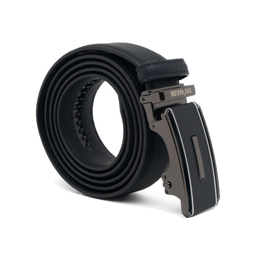 Gino Mariani Fiorenzo Buckle Belt Kulit Pria Black