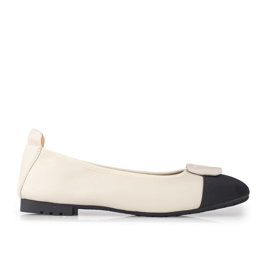 Sepatu Ballet Flats Wanita Gino Mariani Ghita Off White
