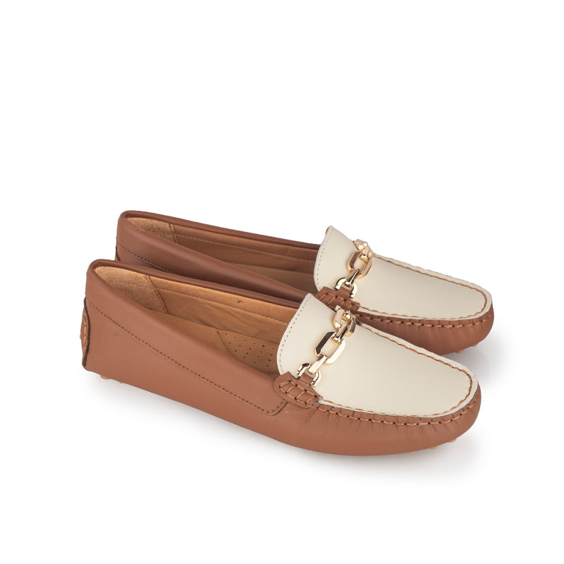 Sepatu Casual Wanita Loafer Moccasin Gino Mariani Elma Brown
