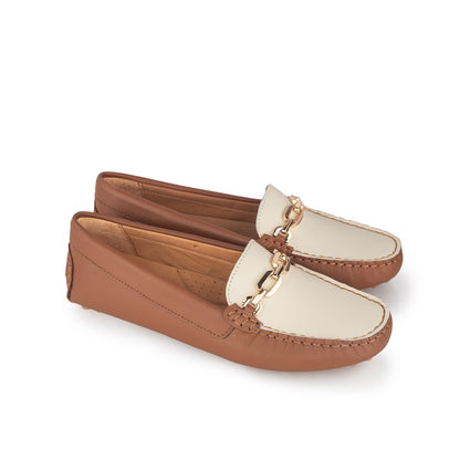 Sepatu Casual Wanita Loafer Moccasin Gino Mariani Elma Brown