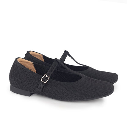 Sepatu Flats Knit Wanita Gino Mariani Gabriela Black