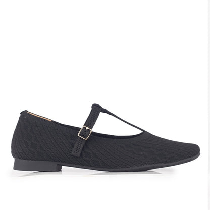 Sepatu Flats Knit Wanita Gino Mariani Gabriela Black
